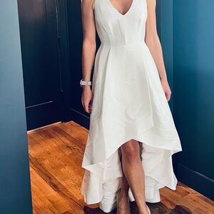 White High-Low Sleeveless Calvin Klein Dress